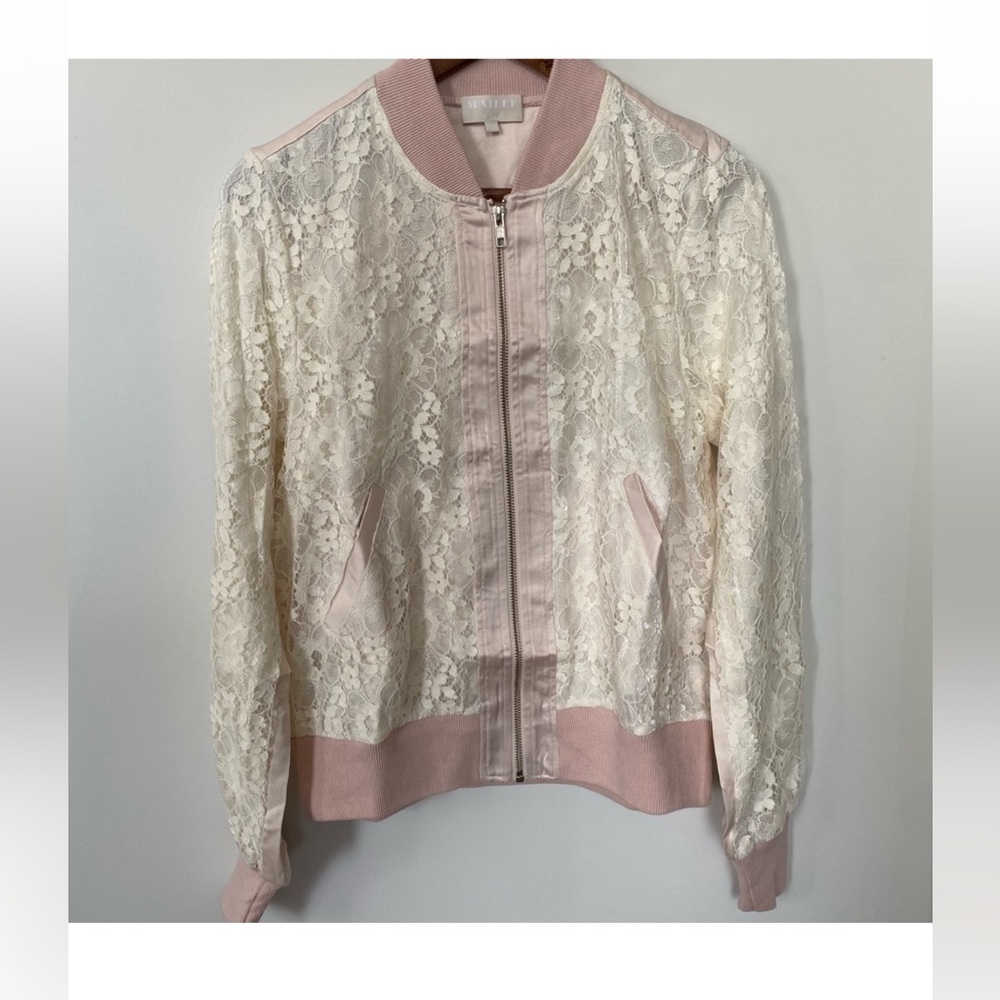 Clu Maille pink satin lace jacket